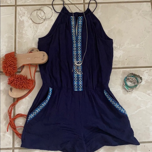 Pants - Navy Blue Romper